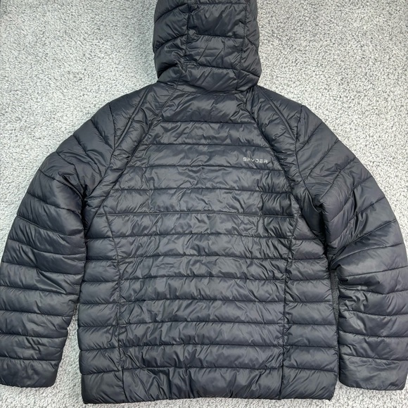 Spyder Coat Womens Medium Black Hooded Zip Pockets Cozy Style # 72H66009-01 - Picture 5 of 7